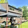 軽井沢の企業保養所に設営した出張グルメBBQの屋外キッチン